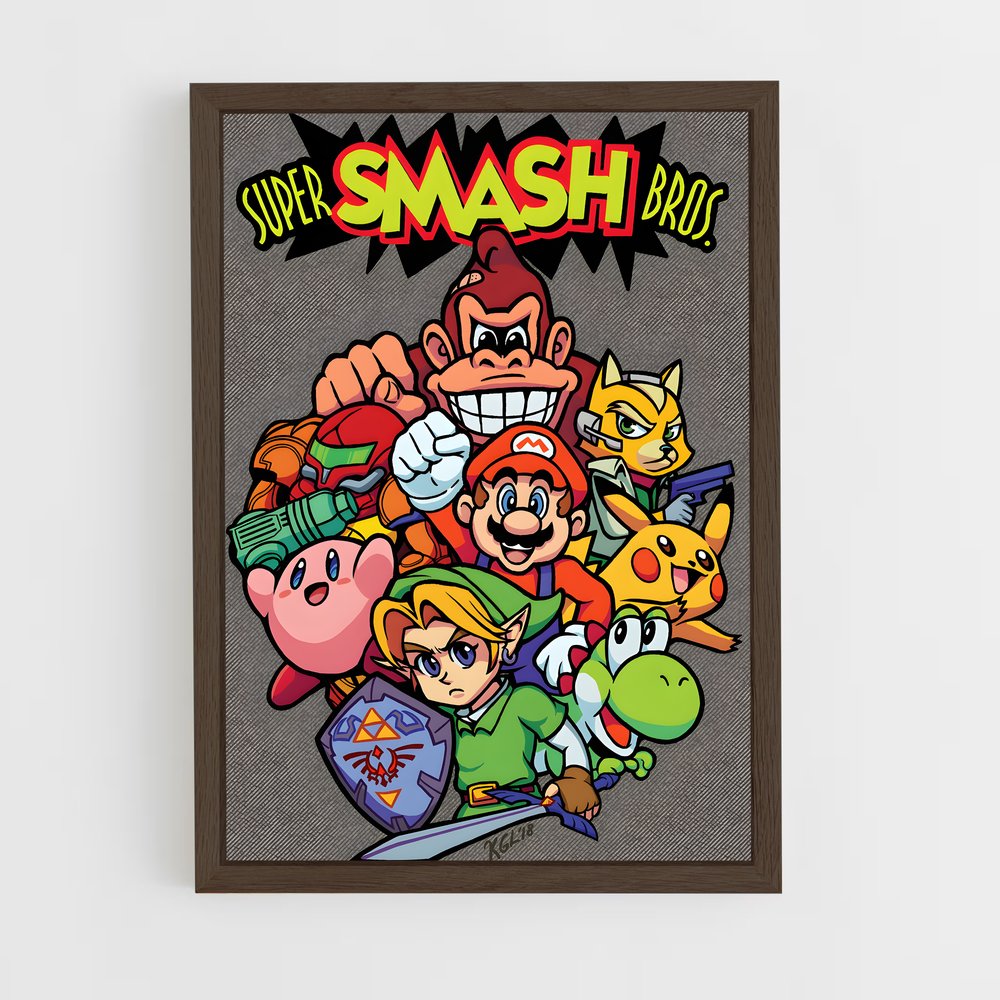 Poster Smash à la Folie – affiche Super Smash Bros (vue 5)